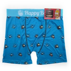 The Simpsons Boxer Briefs Mens Medium Underwear Itchy and Scratchy Blue Fun Gift